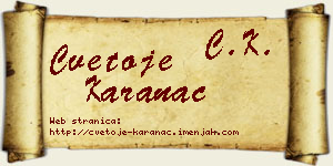 Cvetoje Karanac vizit kartica